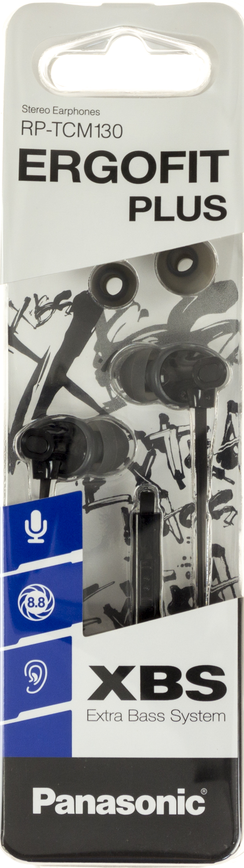 Навушники вакуумні RP-TCM130GEK black+мікрофон