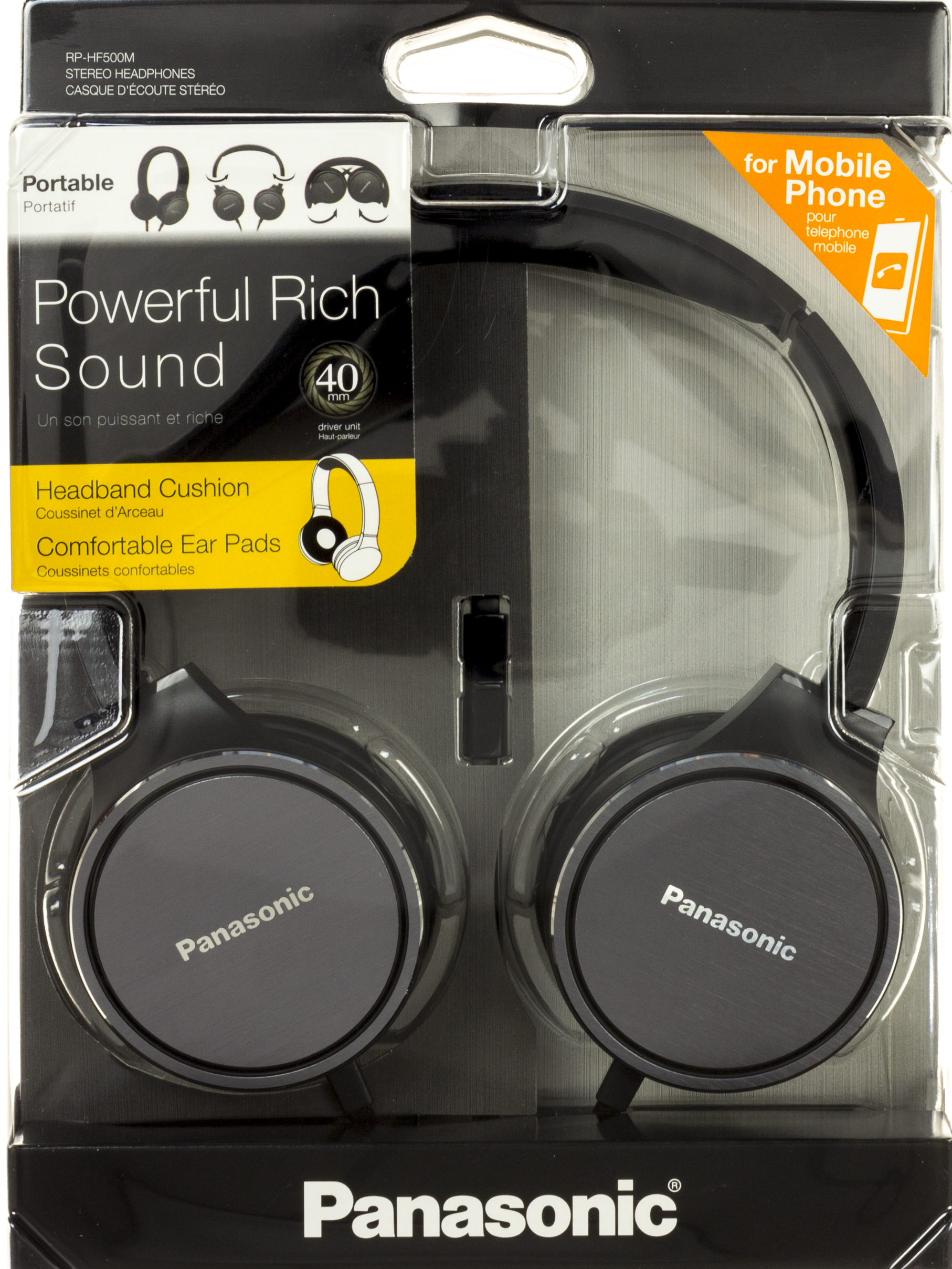 Навушники RP-HF500MGCK black+мікрофон