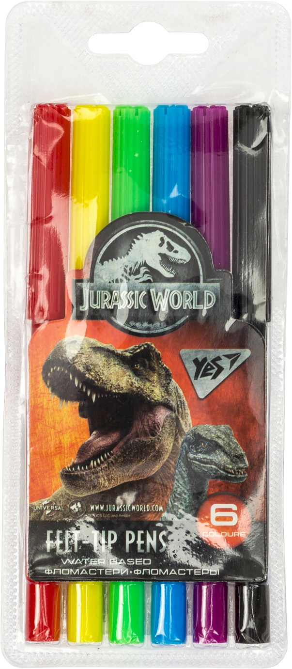 Фломастери 6 кольорів «Jurassic World»