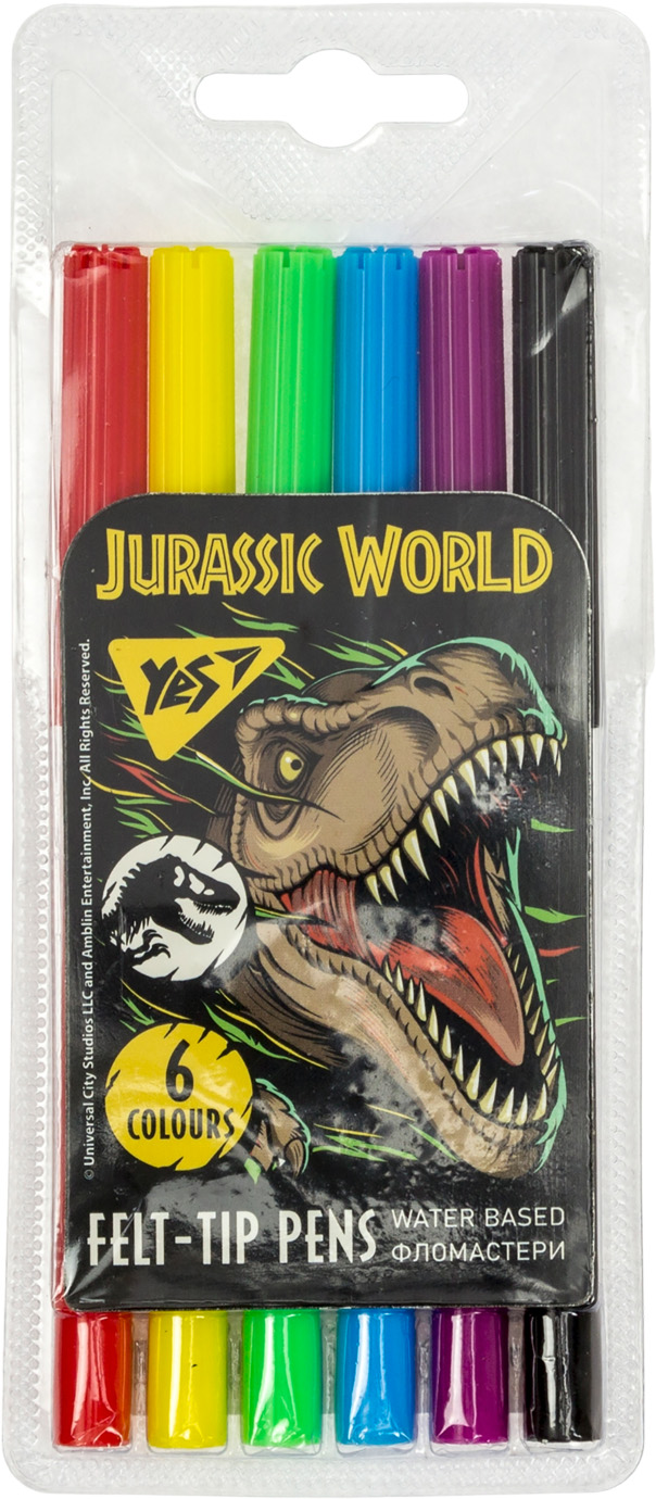 Фломастери 6 кольорів «Jurassic World»