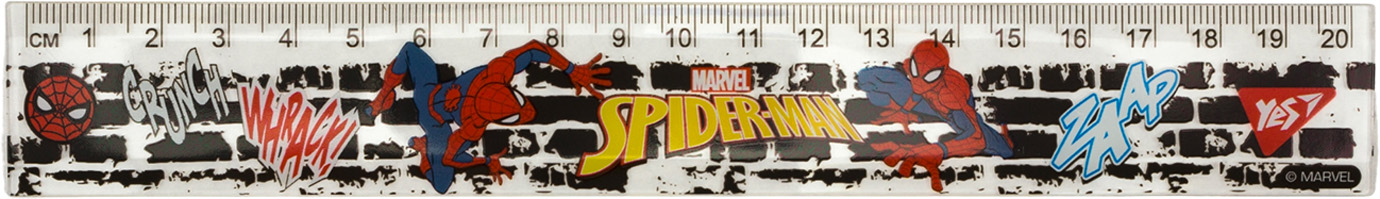 Лінійка пластикова 20см Marvel.Spiderman