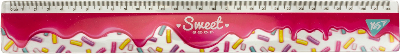 Лінійка пластикова 30см Sweet cream