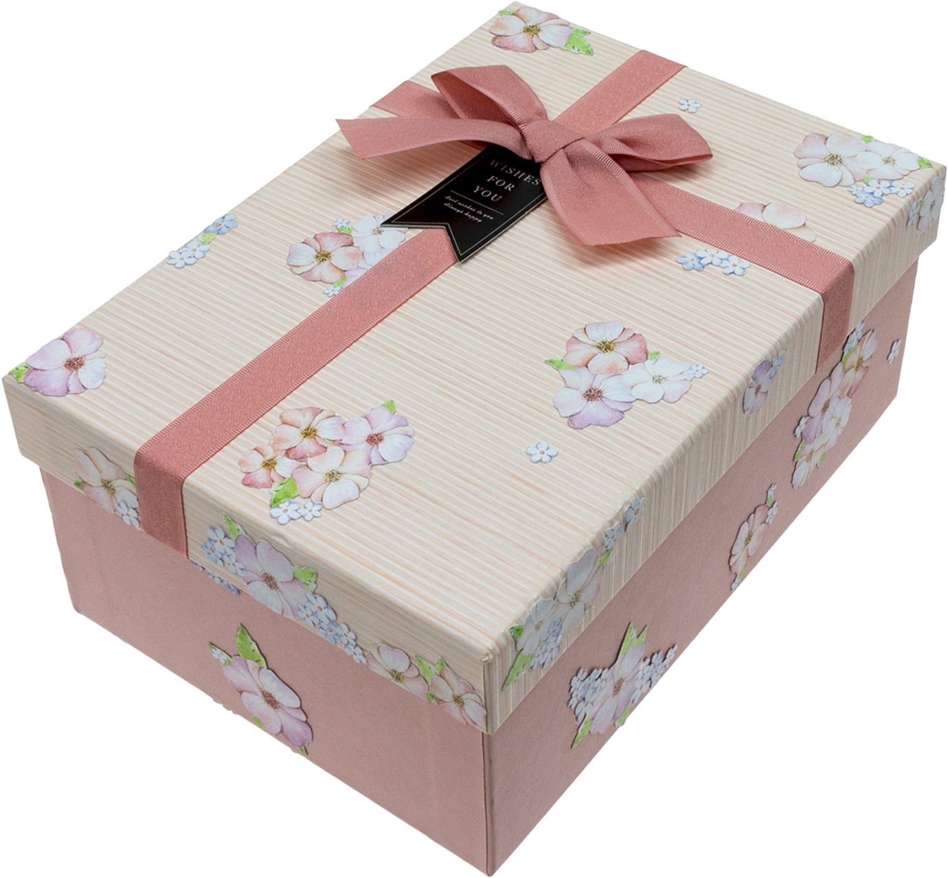Коробка подарункова велика з бантом 225×160×95мм