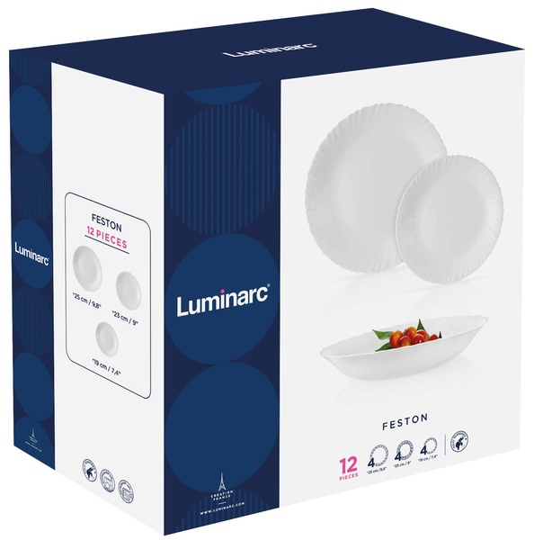 Сервіз столовий скло 12 предметів «Luminarc.Feston»