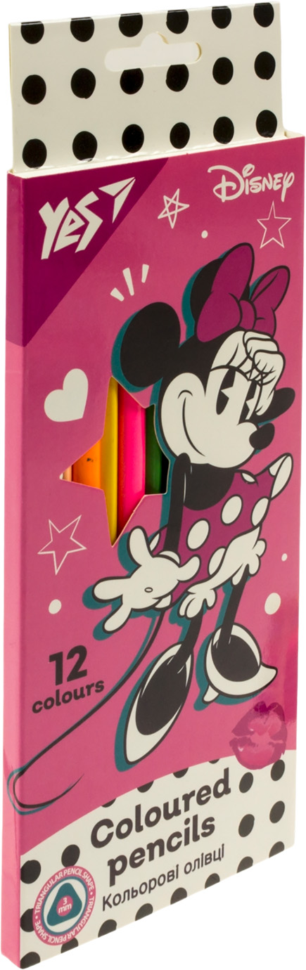 Олівці кольорові 12 кольорів Minnie Mouse
