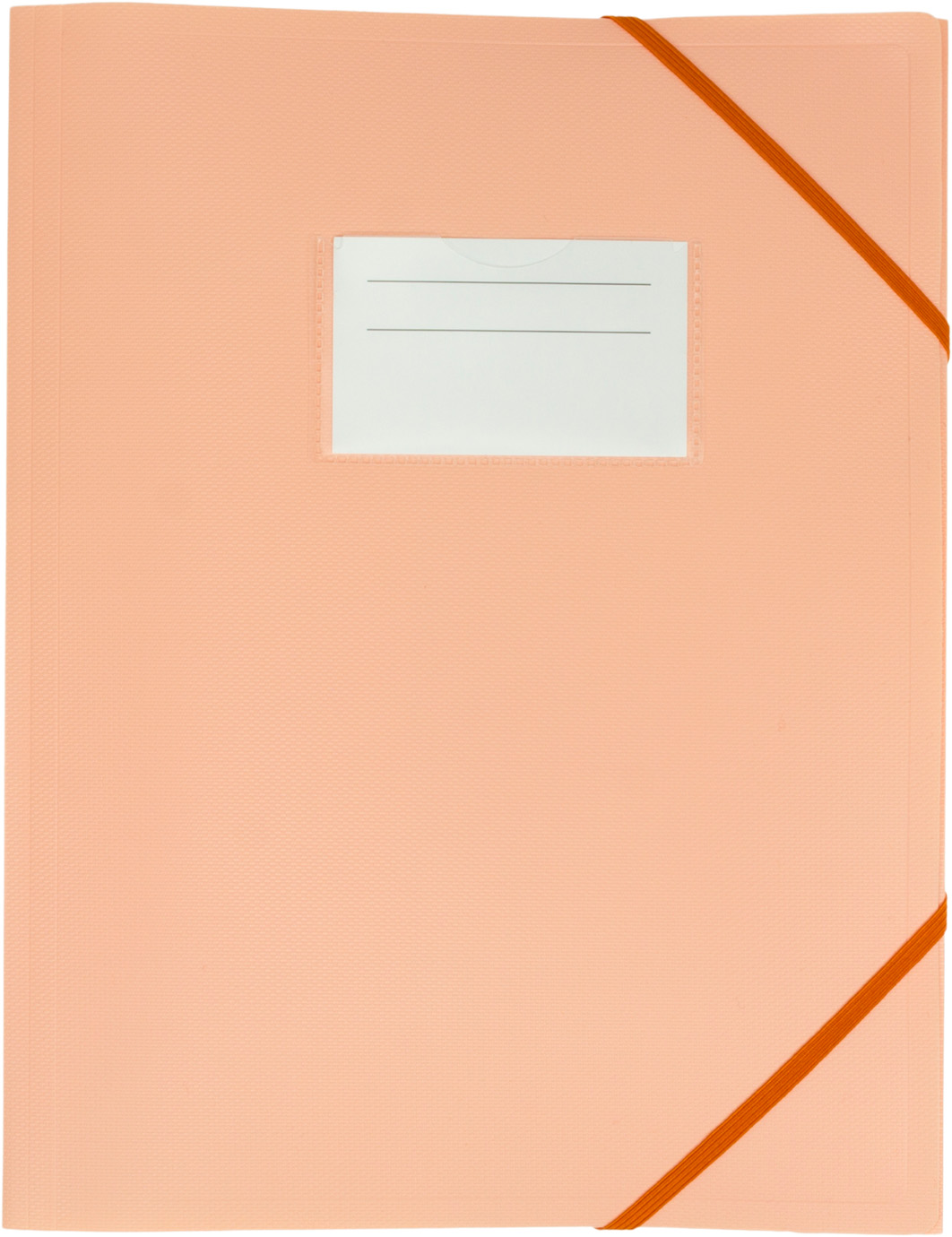 Папка А4 на резинці пластикова з карманом, персикова