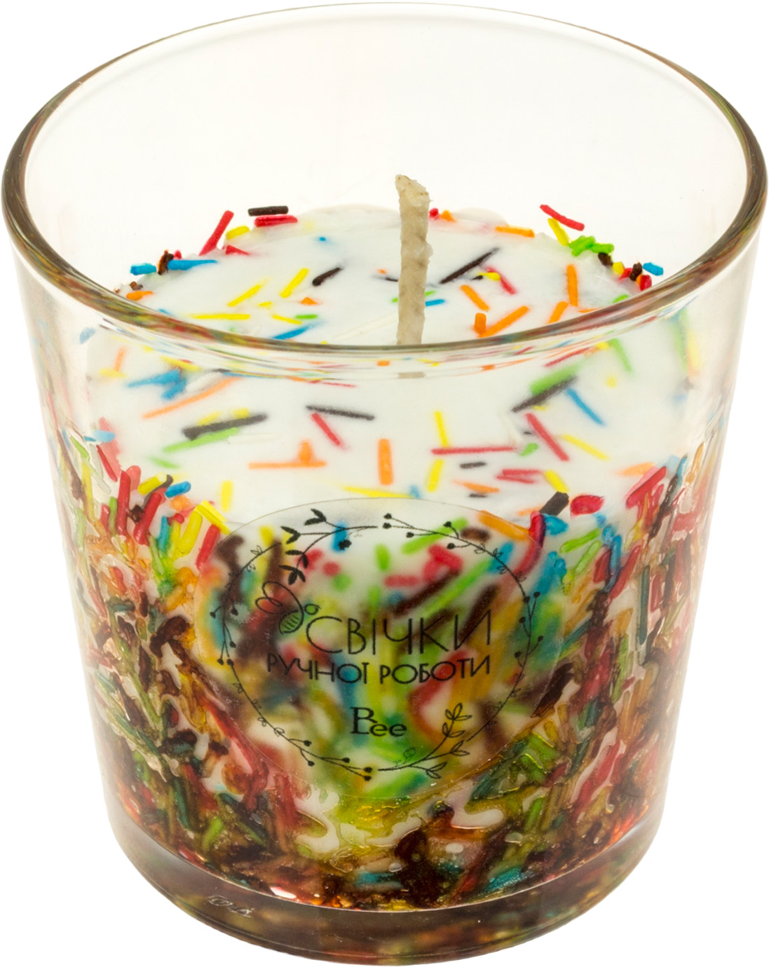 Свічка «Happy Birthday» в склянці
