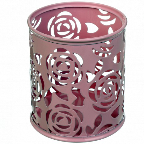 Стакан для ручок металевий Rose Pastel рожевий