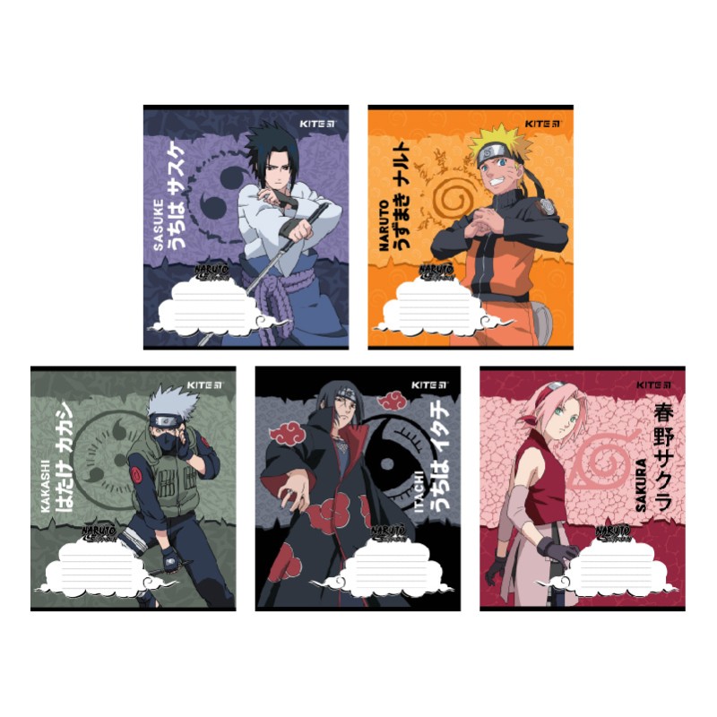 Зошит 12 аркушів лінія гібрид лак+УФлак Naruto