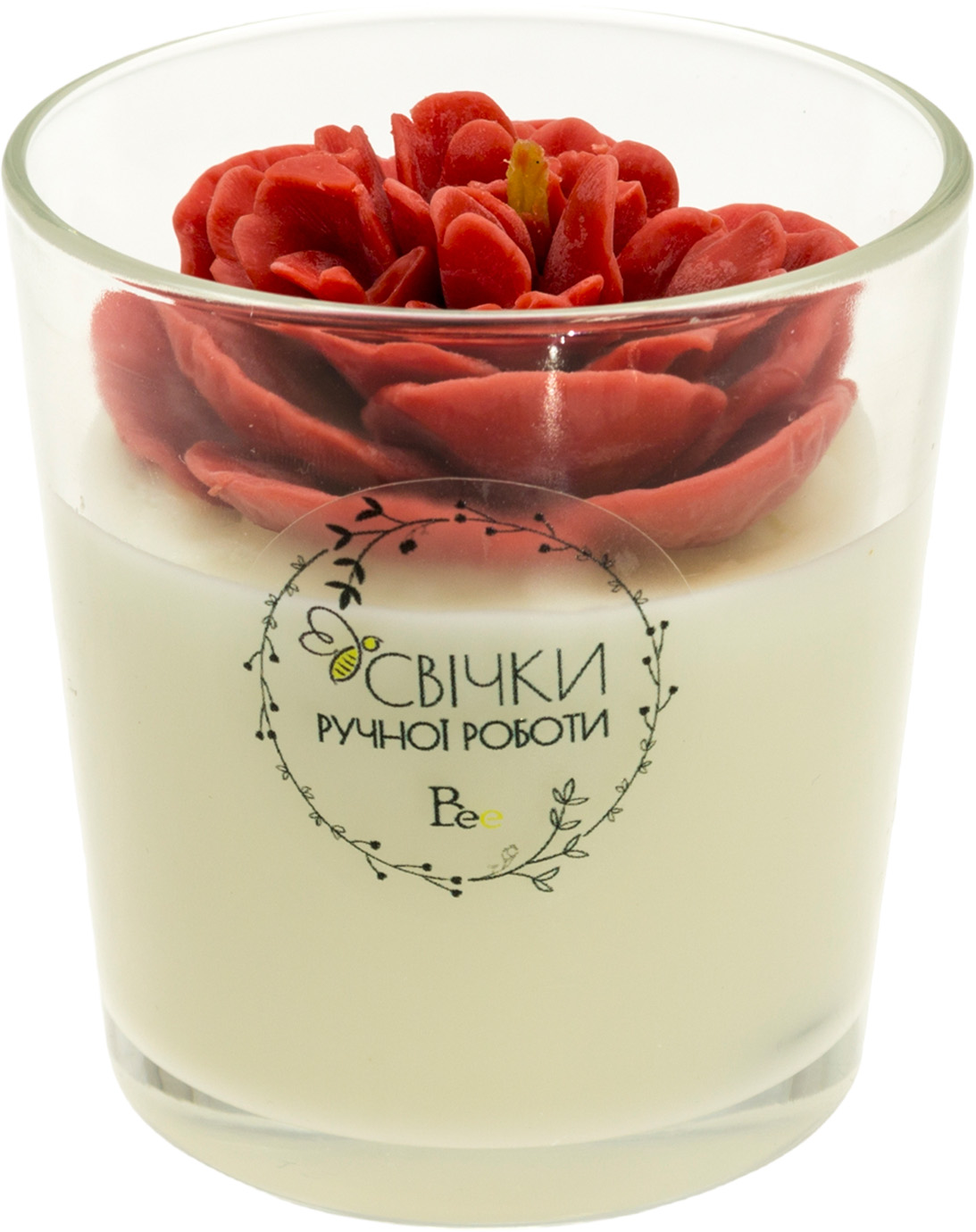 Свічка «Троянда» в склянці
