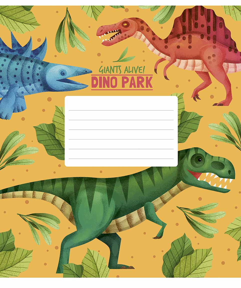 Зошит 12 аркушів коса лінія «Dino park» виб. УФ-лак