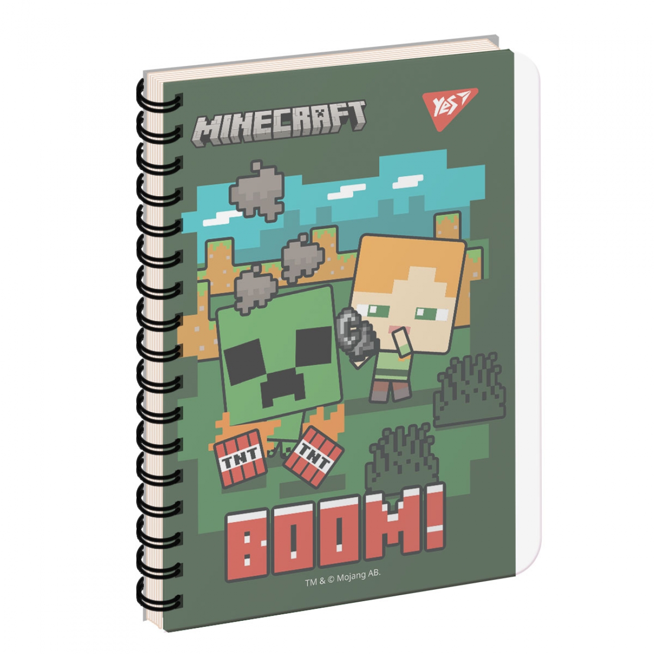 Блокнот пруж. В6 144 аркуші клітинка пластиковий обкладинка «Minecraft»