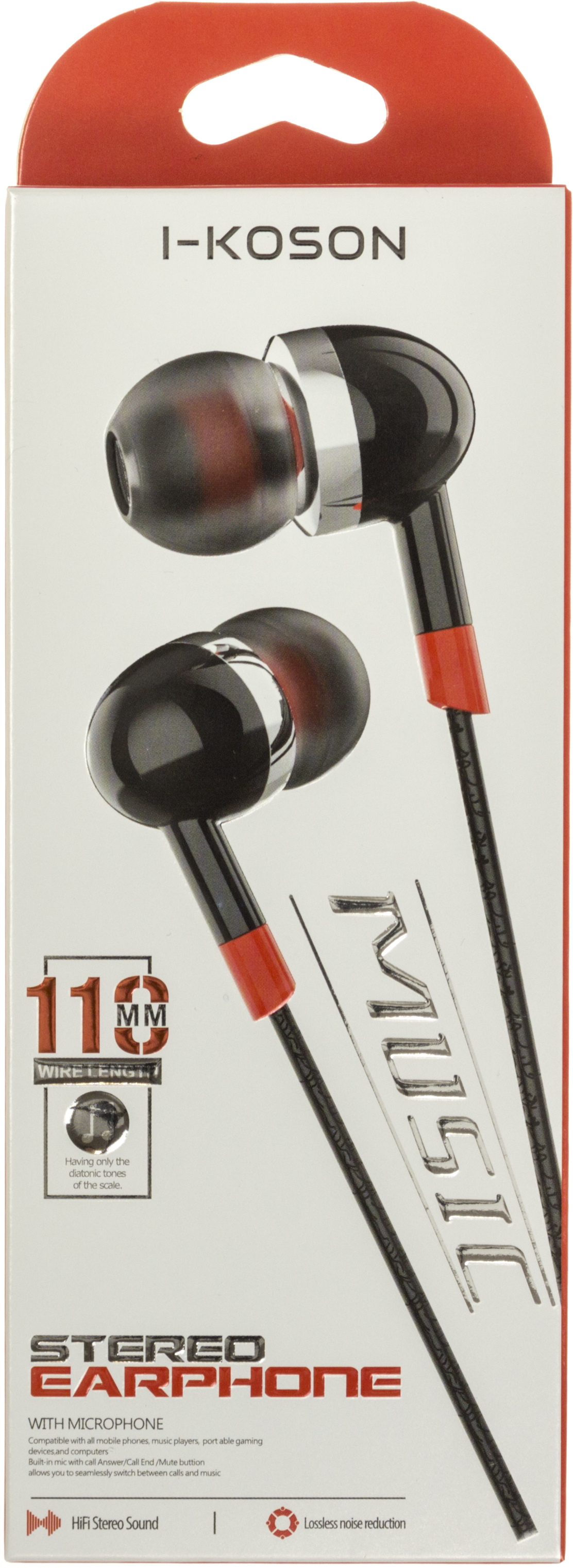 Навушники вакуумні L38 black+мікрофон