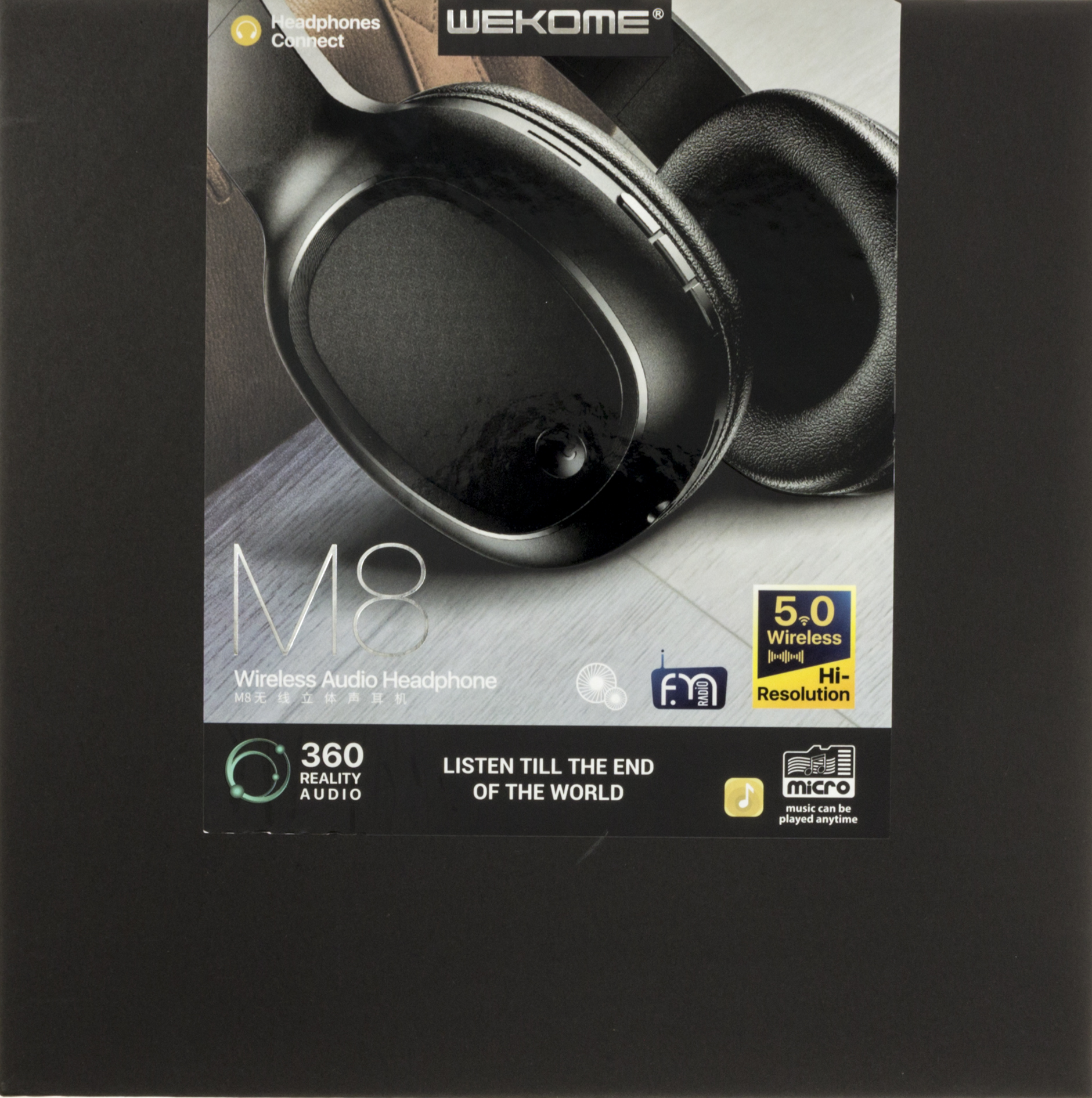 Навушники WK M8 BT black+мікрофон