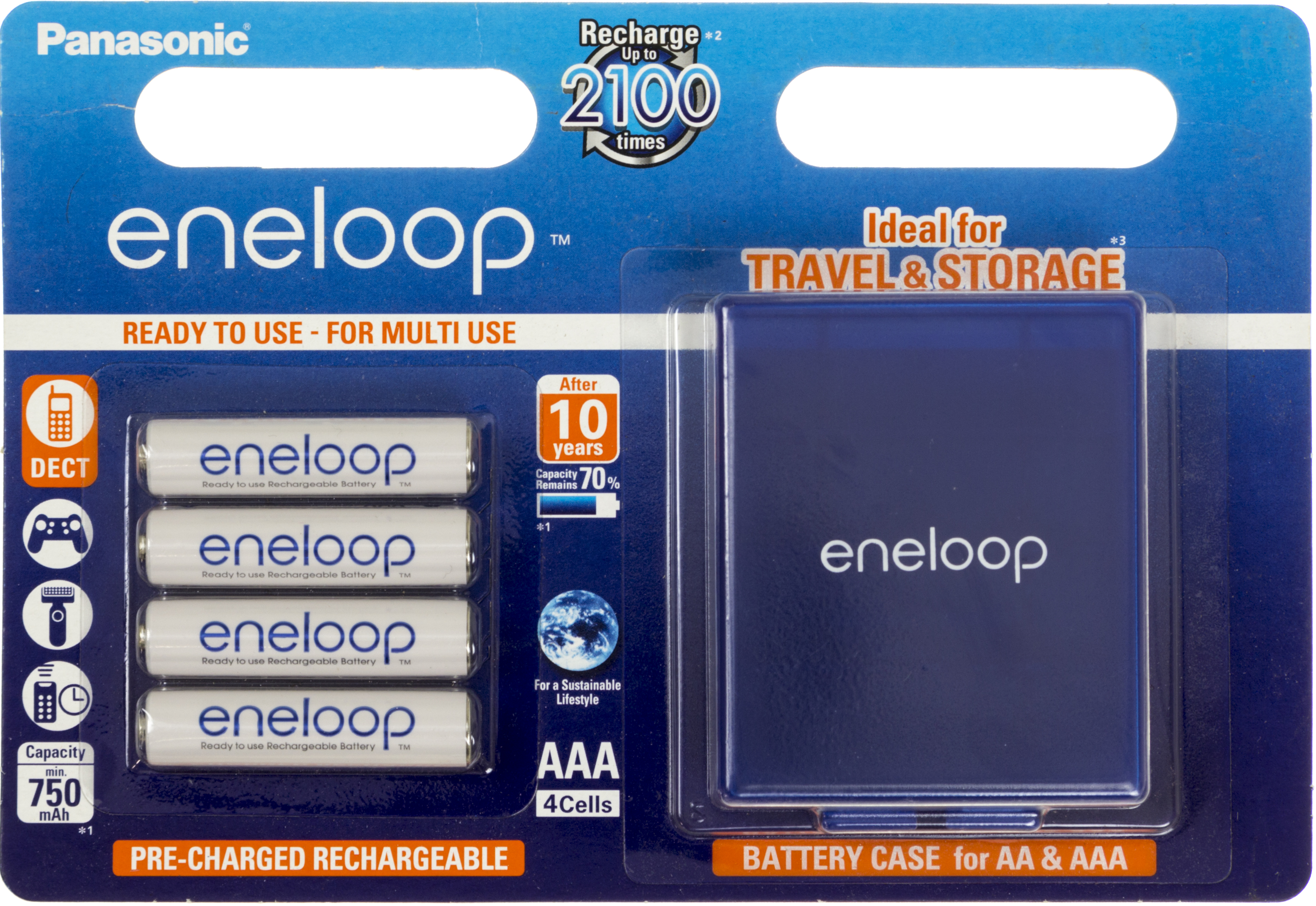 Акумулятори Eneloop Ni-Mh (R-03,750mAh) /блістер 4 шт +кейс (BK-4MCCEC4BE)