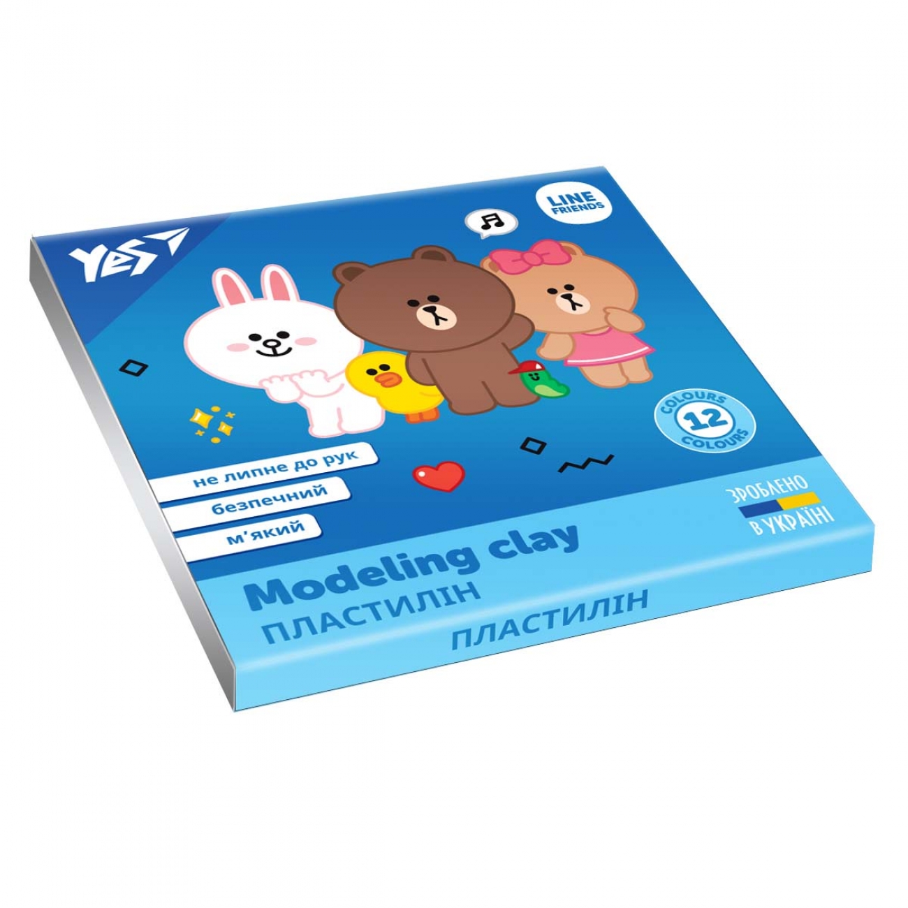 Пластилін Line Friends 12 кольорів 240гр
