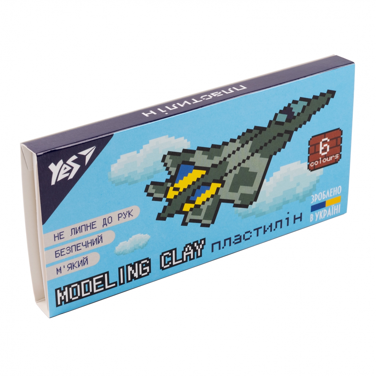 Пластилін 8bit UA 6 кольорів 120гр
