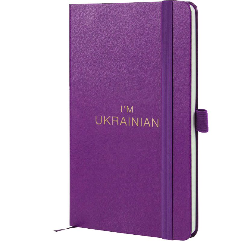 Блокнот А5 96 аркушів клітинка тверда обкладинка «Partner» Ukrain пурпурний