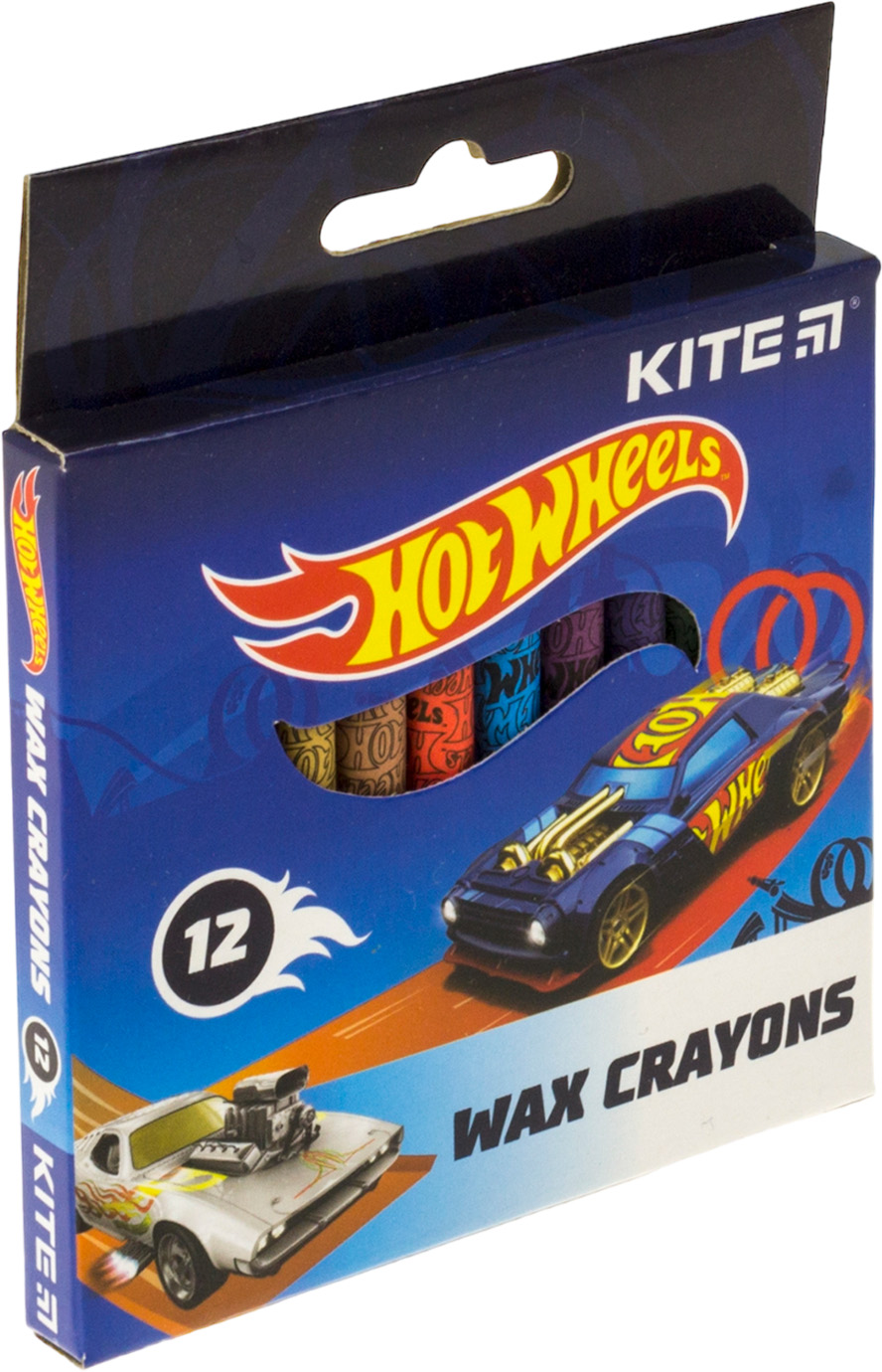 Крейда воскова 12 кольорів Hot Wheels