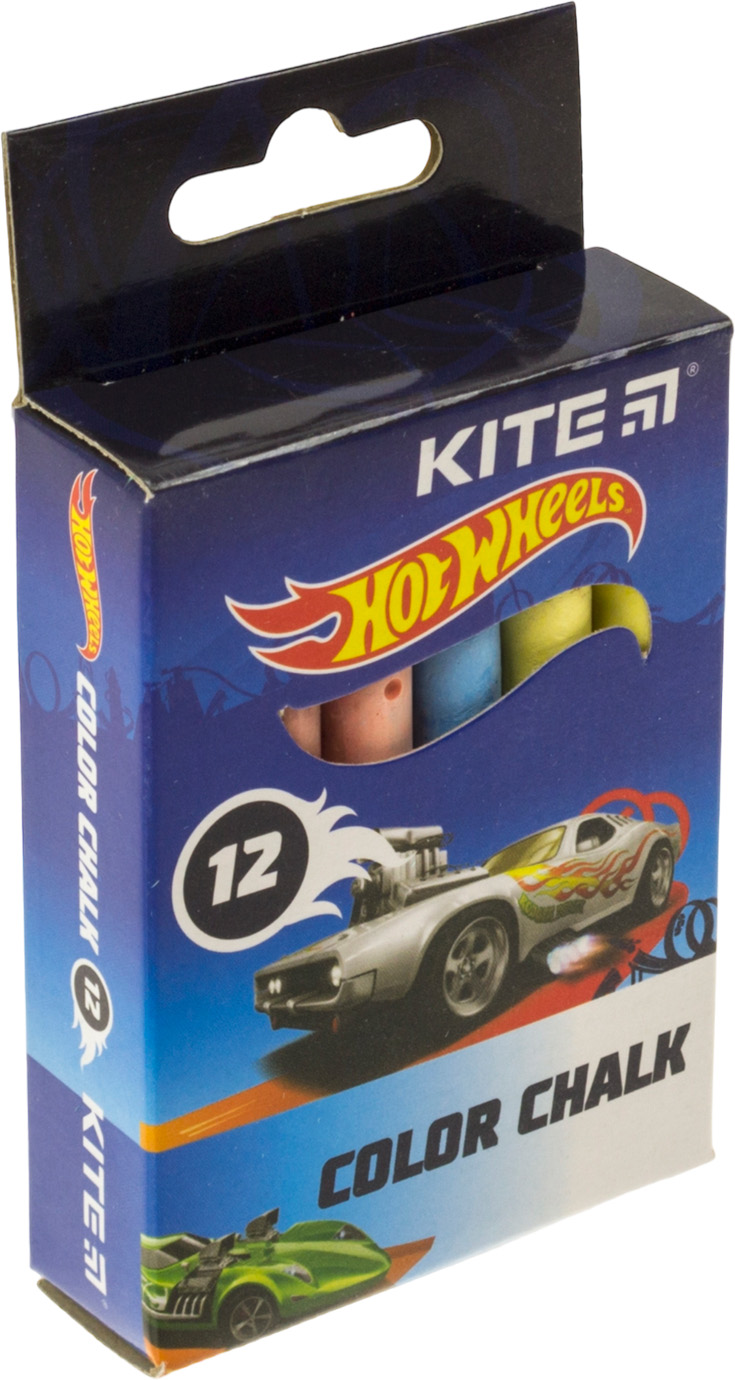 Крейда кольорова 12 шт Hot Wheels