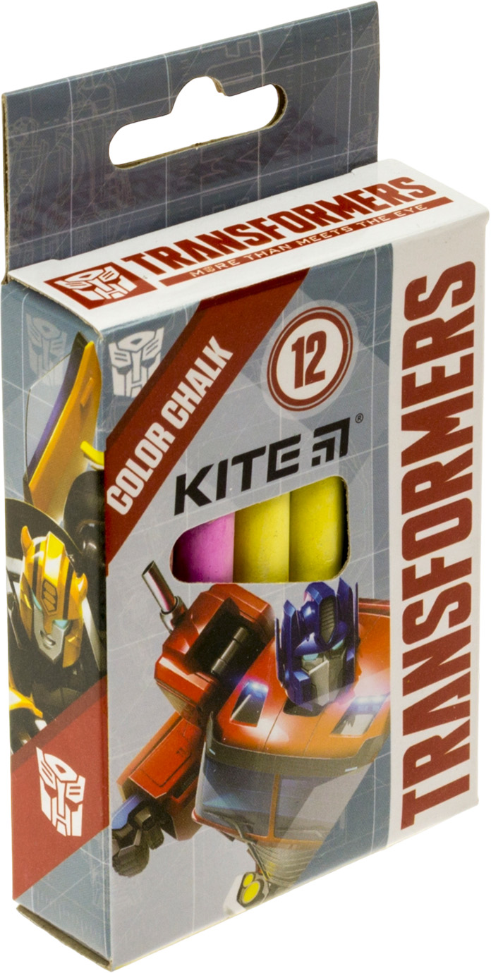 Крейда кольорова 12 шт Transformers