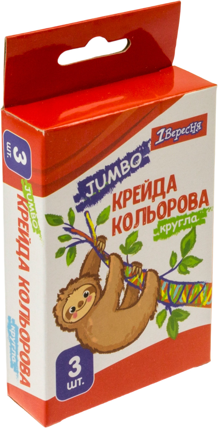Крейда кольорова 1 Вересня 3 шт Zoo Land 400439
