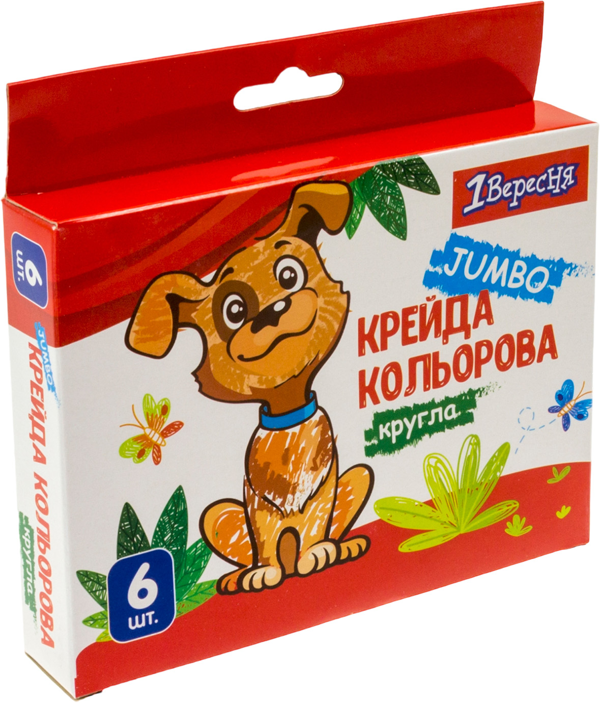 Крейда кольорова 1 Вересня 6 шт Jumbo Zoo Land 400440