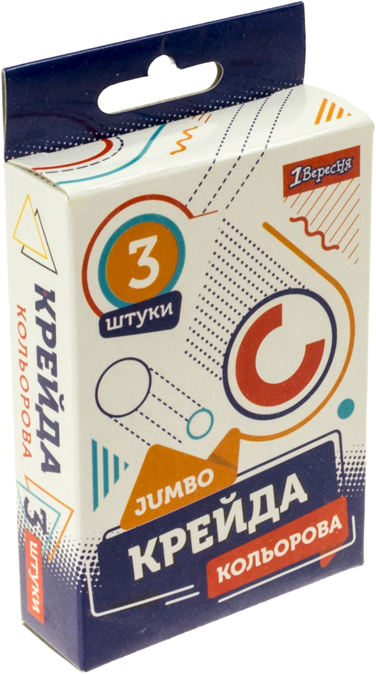 Крейда кольорова «1В» 3 шт Jumbo Geometry