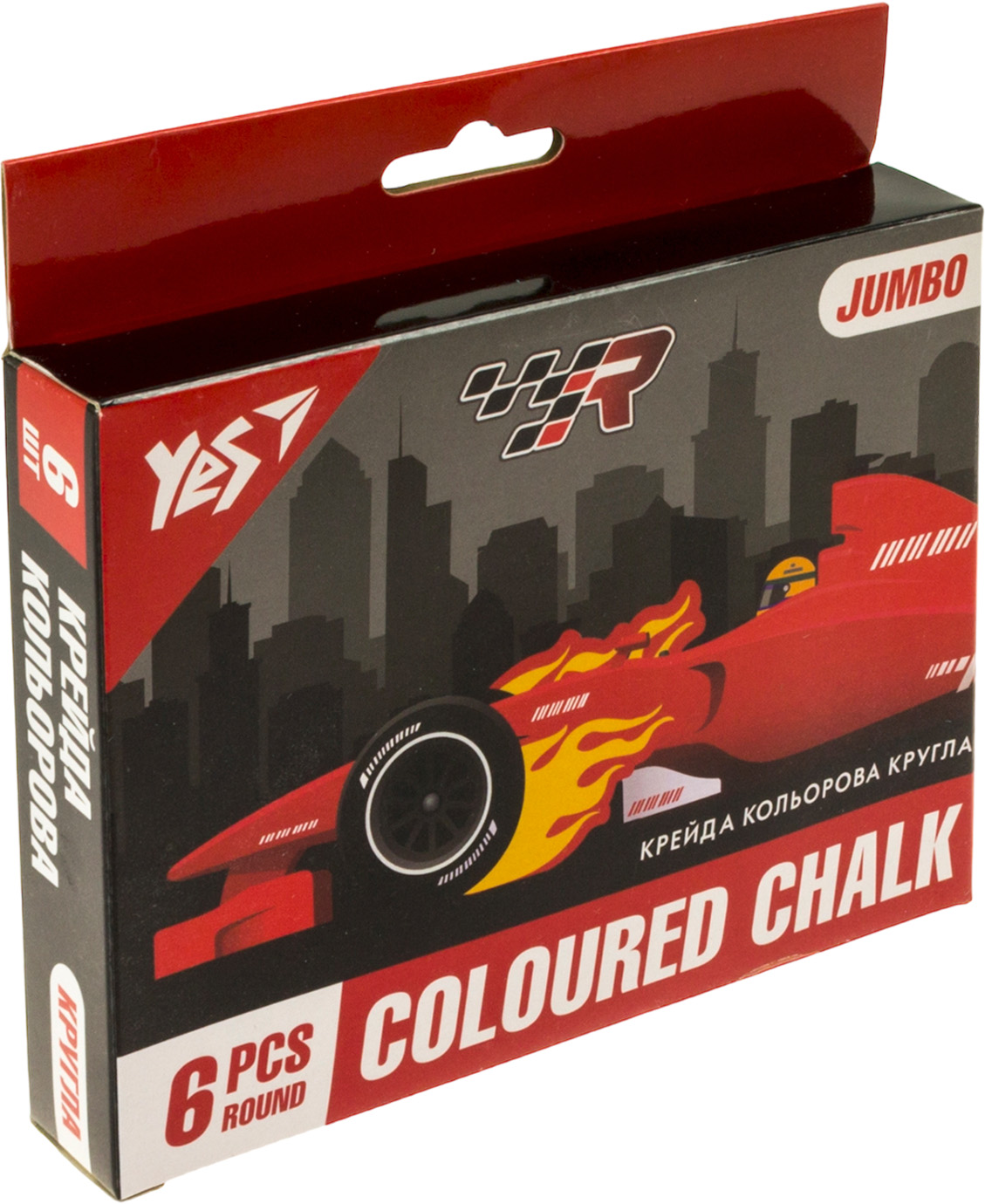 Крейда кольорова 6 шт Jumbo Race legend