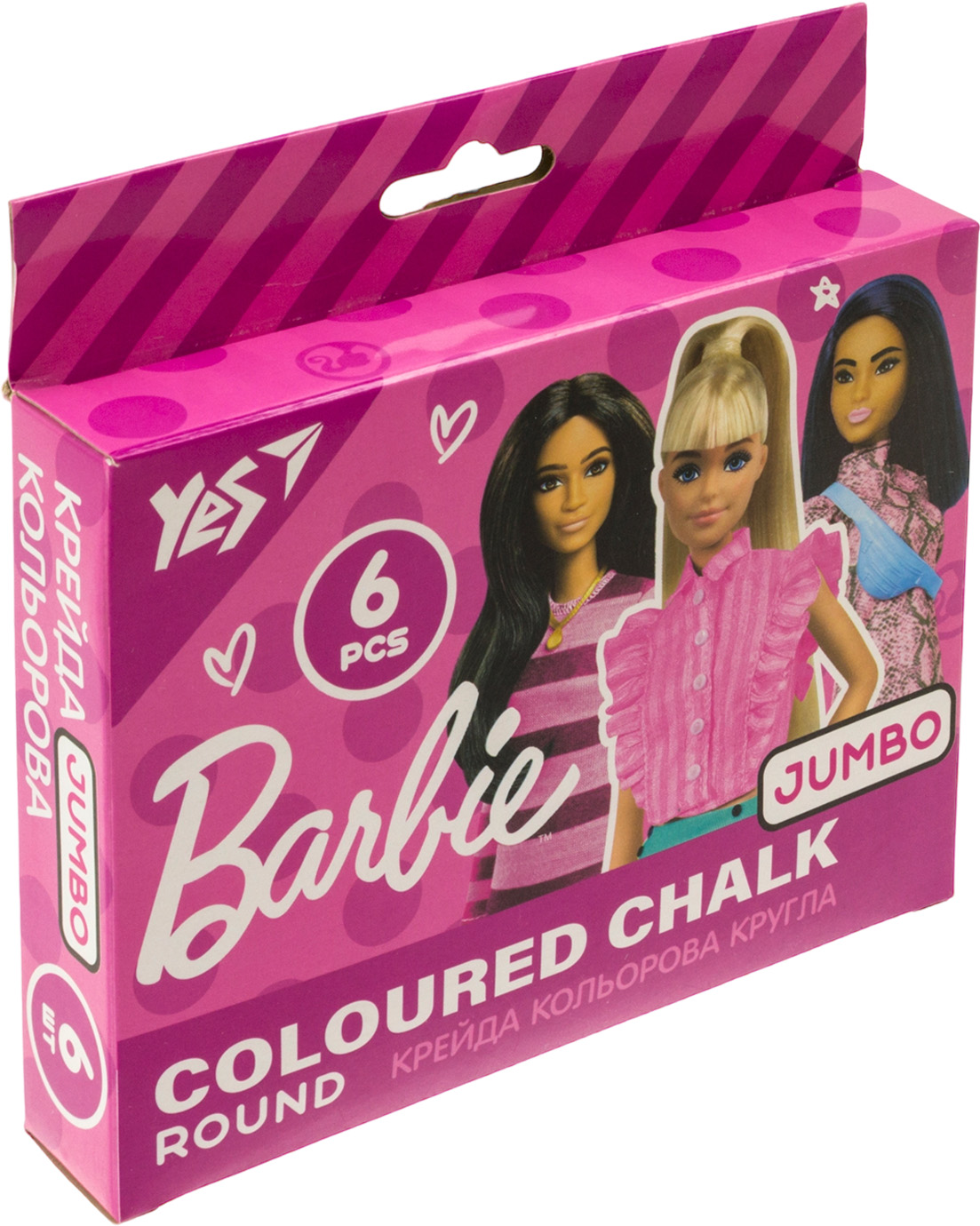 Крейда кольорова 6 шт Jumbo Barbie