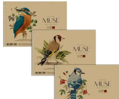 Альбом для малювання на пружині 30/150 A4 Muse крафт-картон
