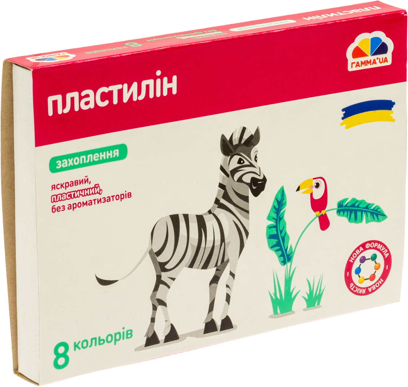 Пластилін 8 кольорів 128 гр Захоплення, стек UA