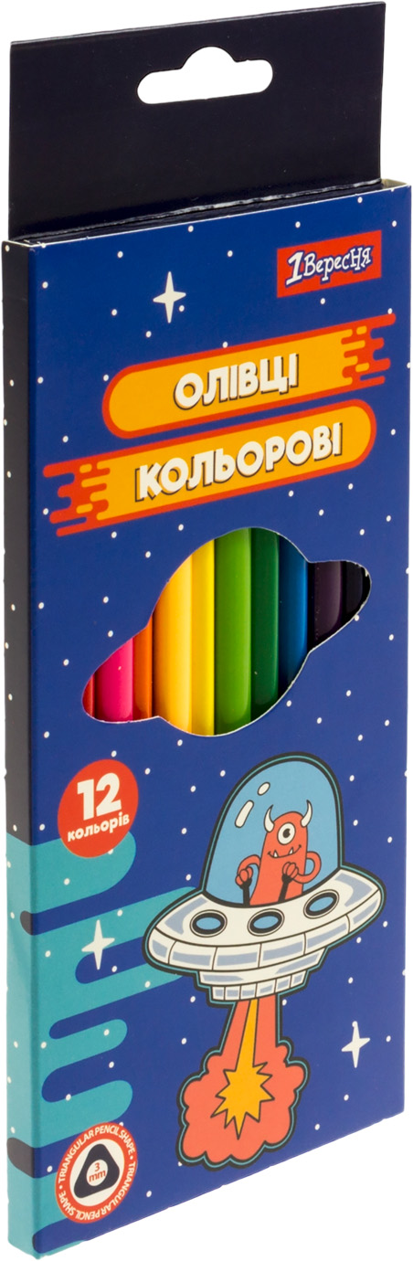 Олівці кольорові 12 кольорів «1В» Space