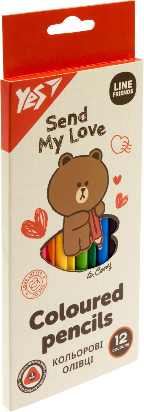 Олівці кольорові 12 кольорів Line Friends