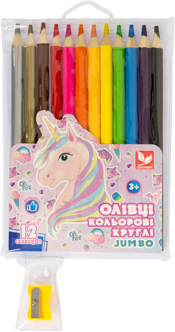 Олівці кольорові 12 кольорів Unicorn+точилка