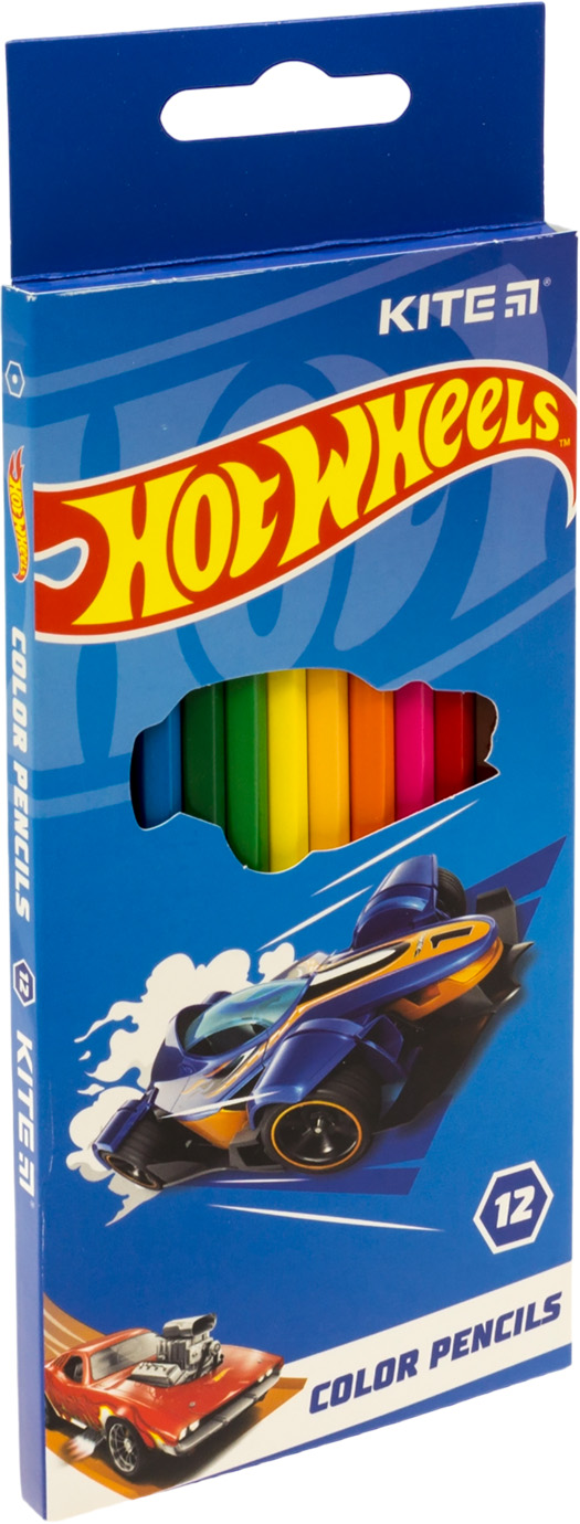 Олівці кольорові 12 кольорів Hot Wheels