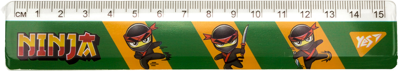 Лінійка пластикова 15см Ninja