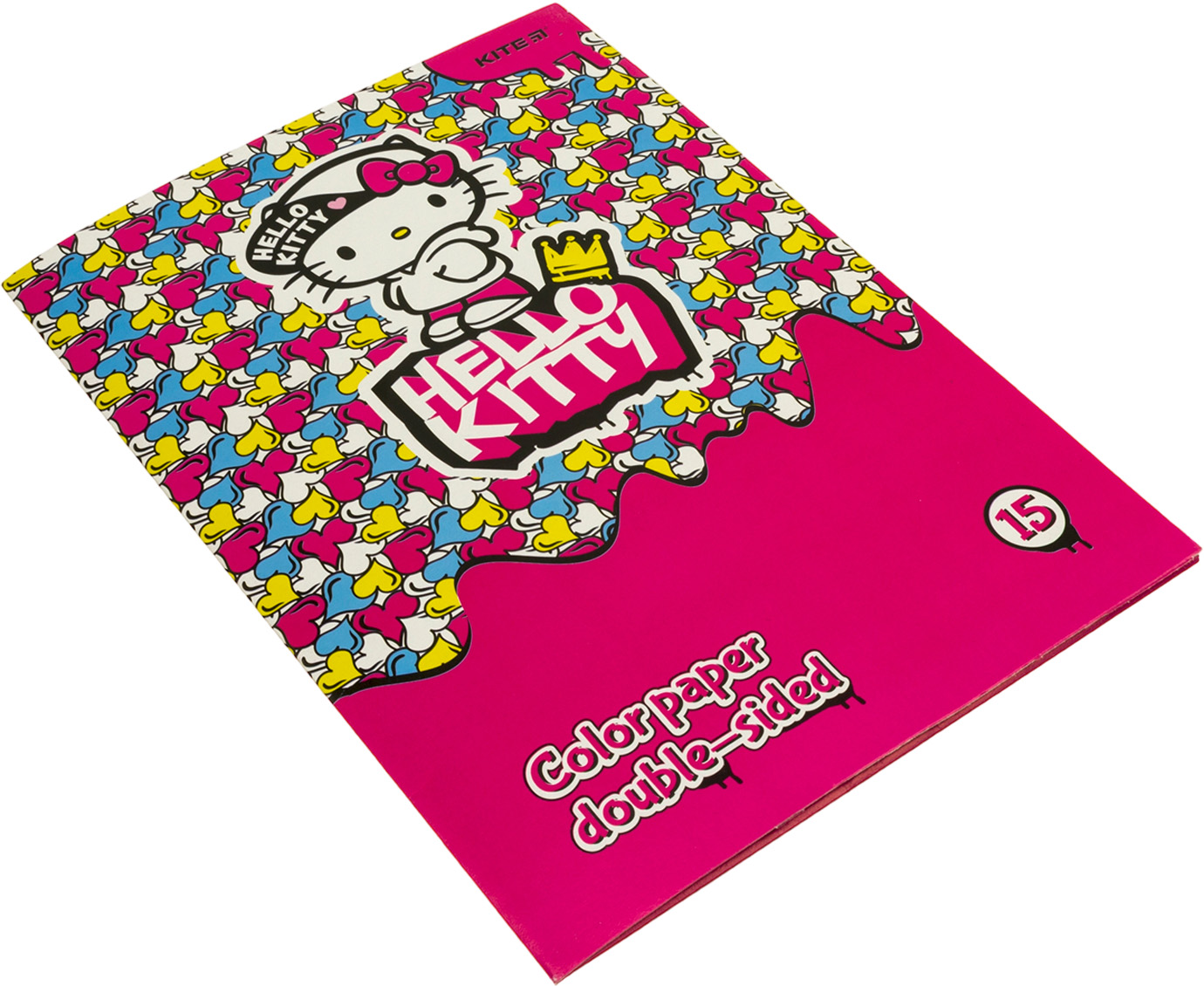 Папір кольоровий А4 двосторонній 15арк./ 15 кольорів Hello Kitty