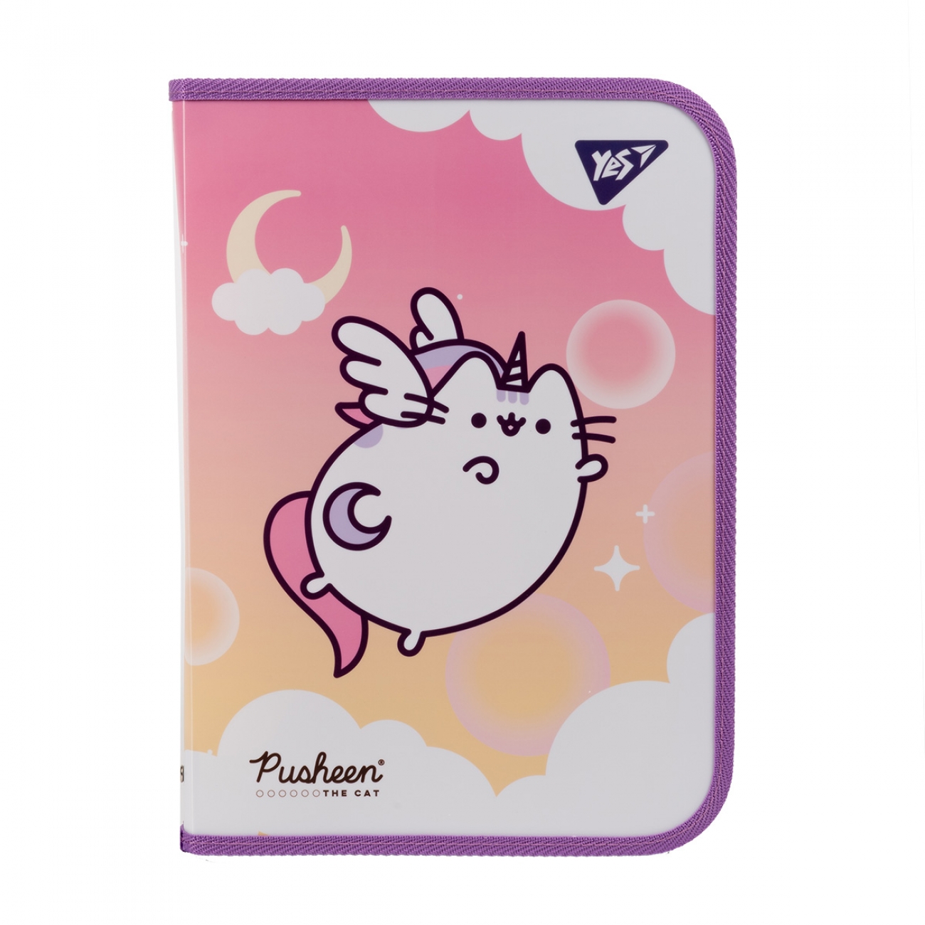 Папка для праці А4 «Pusheen» на блискавці пластикова, з внутр. кишенею