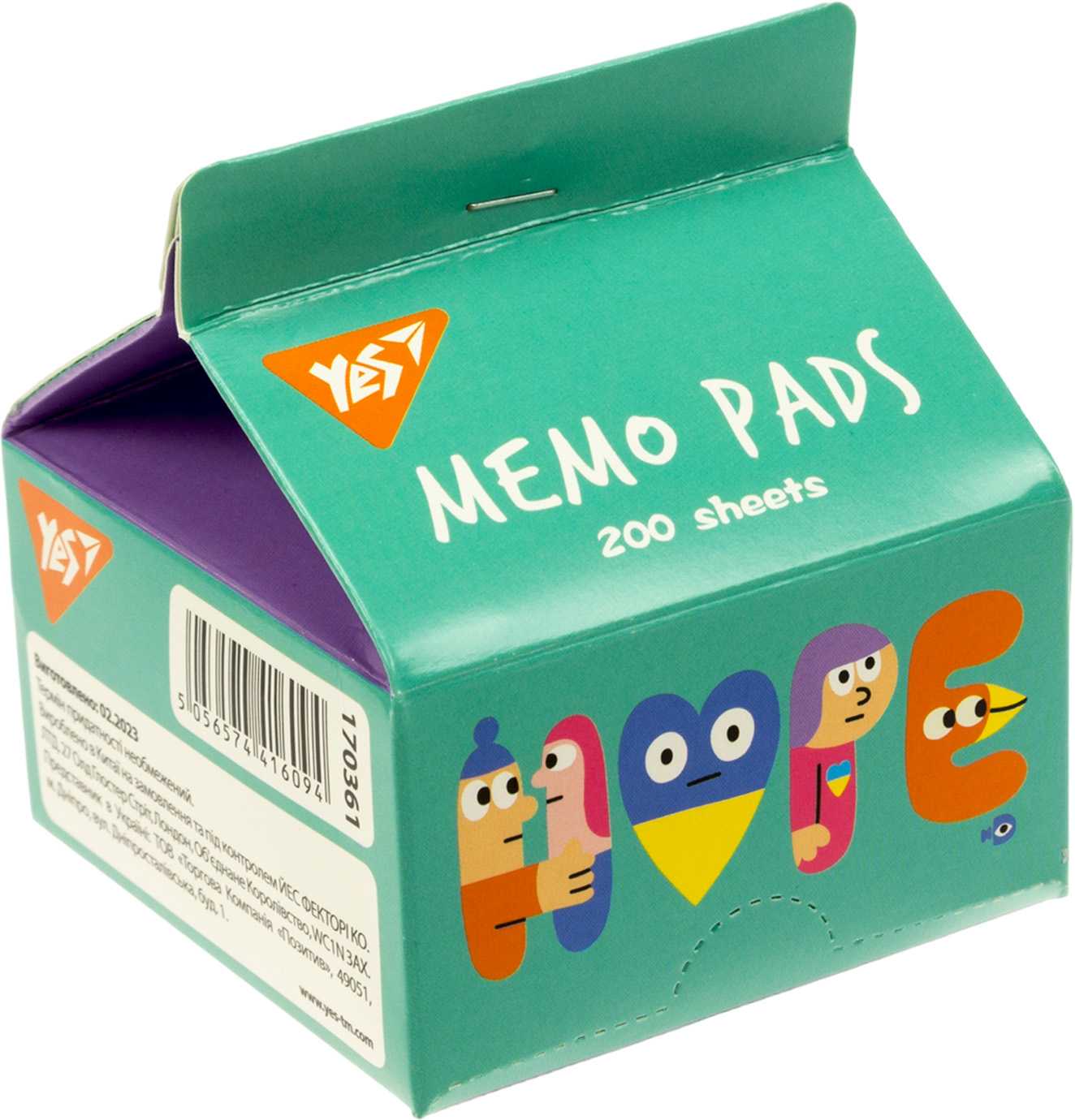 Блок/зам. нкл 70×75мм 200 аркушів «Yes Tetra Pak» Stand with Ukraine