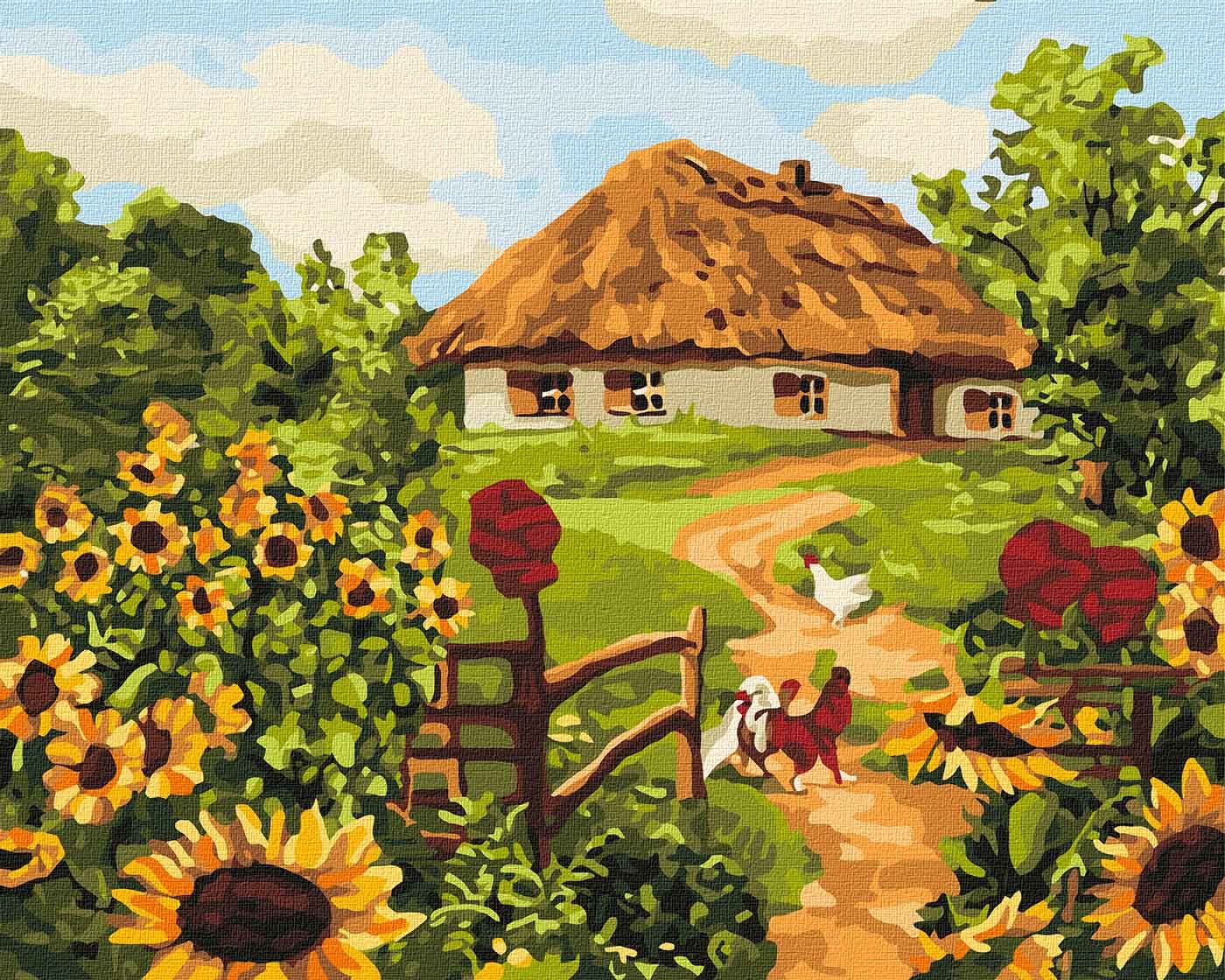 Картини по номерах акрилові «Українська хатинка» 40×50см