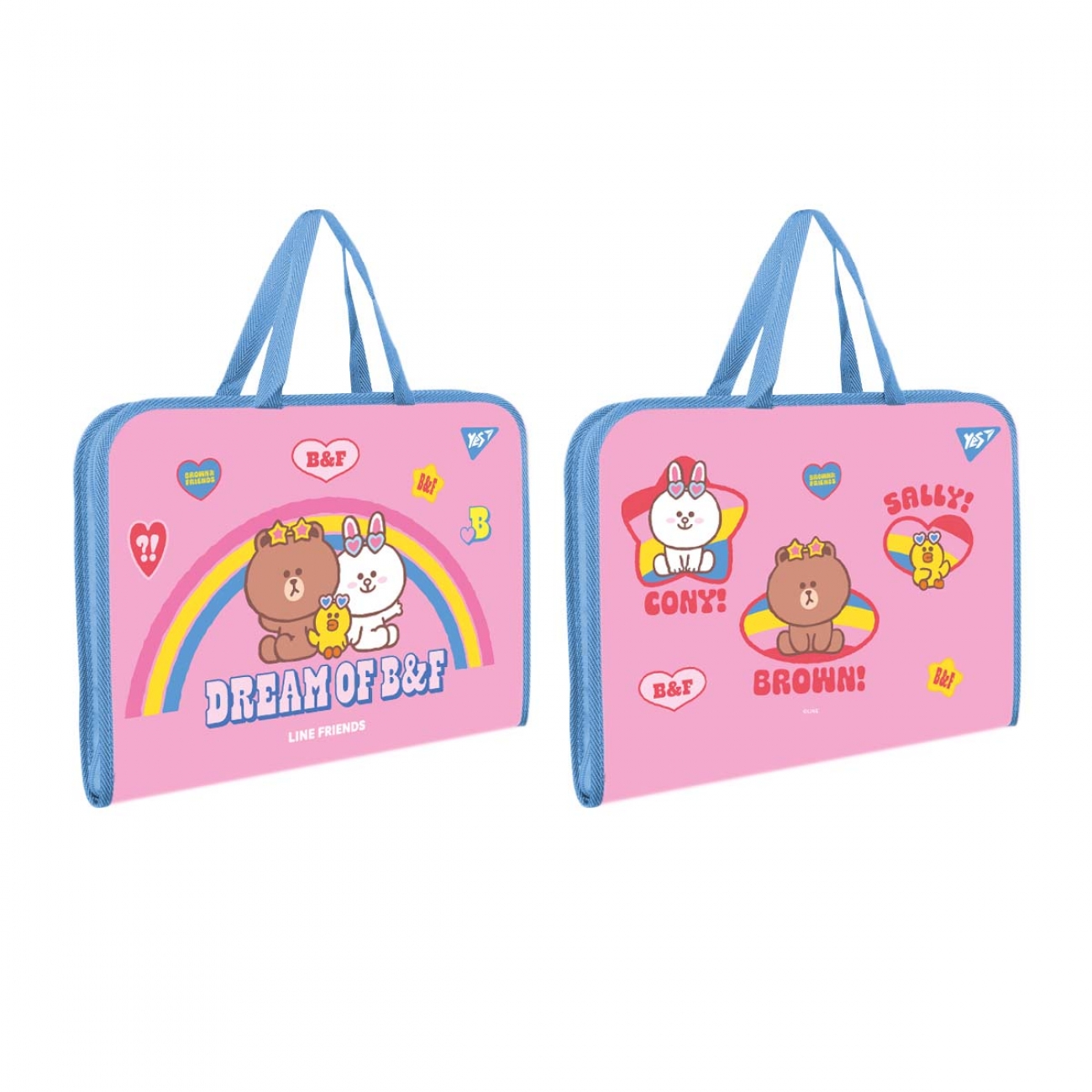 Папка-портфель А4 «Line Friends» на блискавці, з ручками