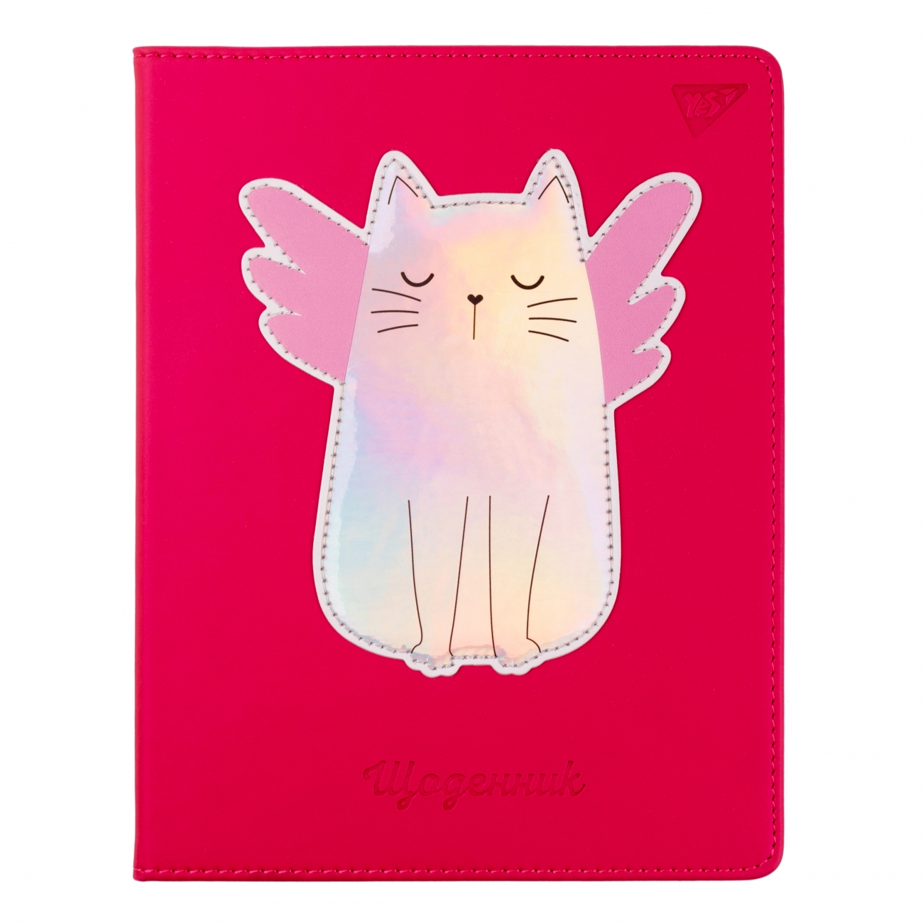 Щоденник шкільний А5 тверда обкладинка «Cat. Angelcat» тиснення, гологр. аплікація
