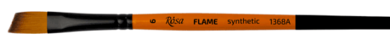 Пензлик художній Flame синтетика, кутова, коротка ручка №6