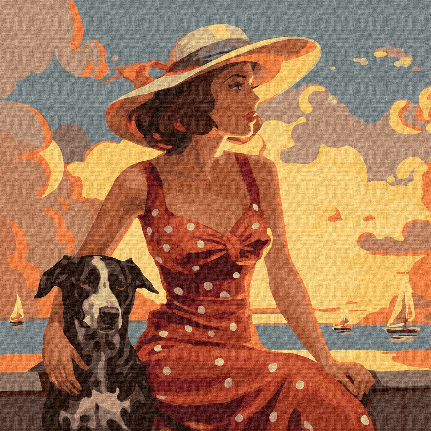 Картини по номерах акрилові «Атмосфера моря» 40×40см