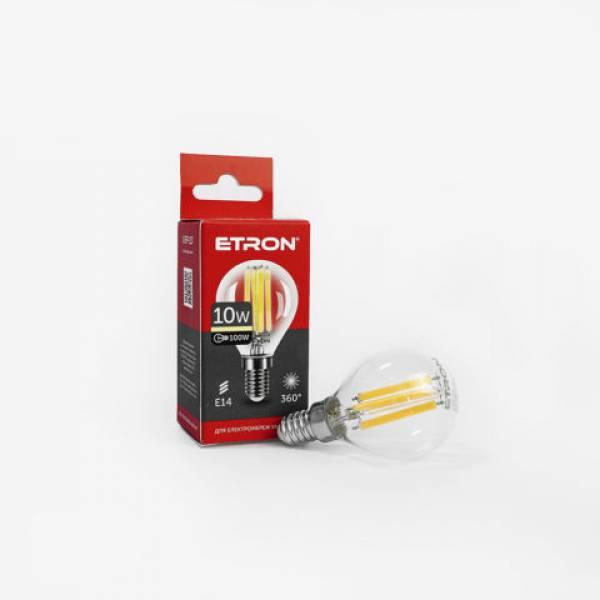 Лампа «Etron Filament Power» прозоре скло LED 1-EFP-157 G45 10Вт 3000K Е14