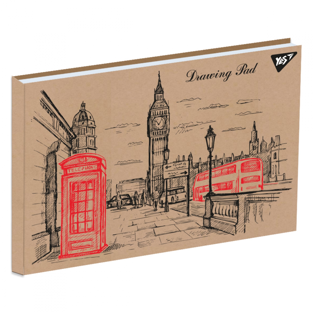 Альбом для малювання склейка 30/100 А4 «London» крафт білила