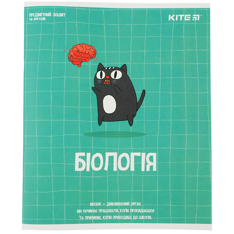 Зошит 48 аркушів клітинка Предметка-Біологія софт гібрид лак Cat