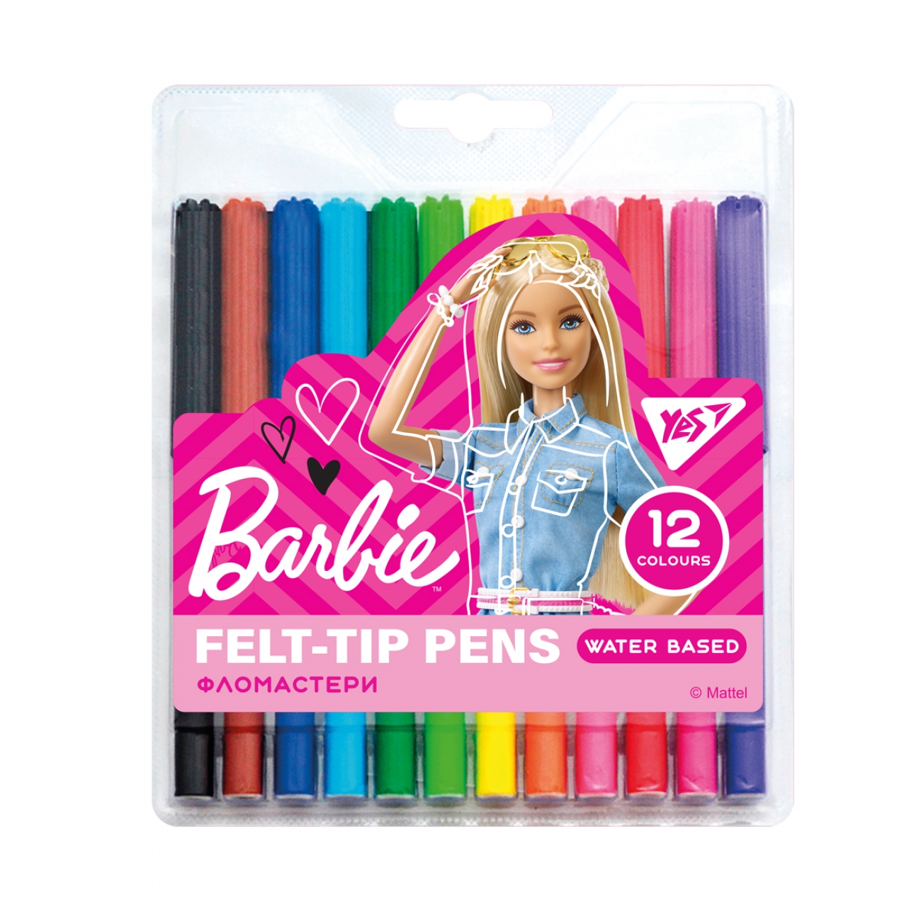 Фломастери 12 кольорів «Barbie»