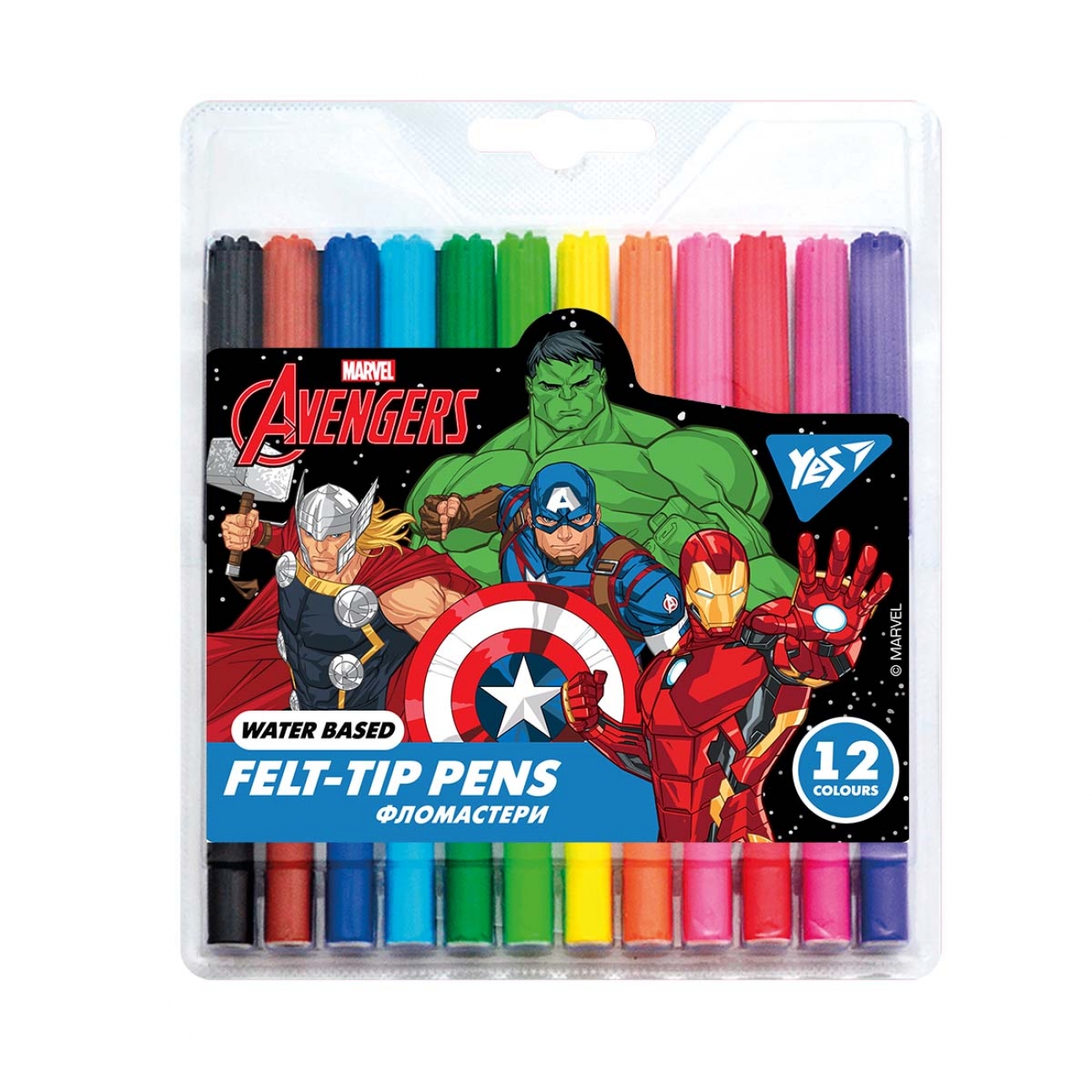 Фломастери 12 кольорів «Marvel.Avengers»